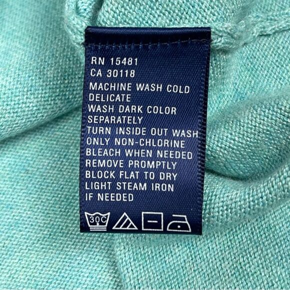 OXFORD GOLF soft cotton v-neck button down teal turquoise cardigan, size S - Picture 12 of 12